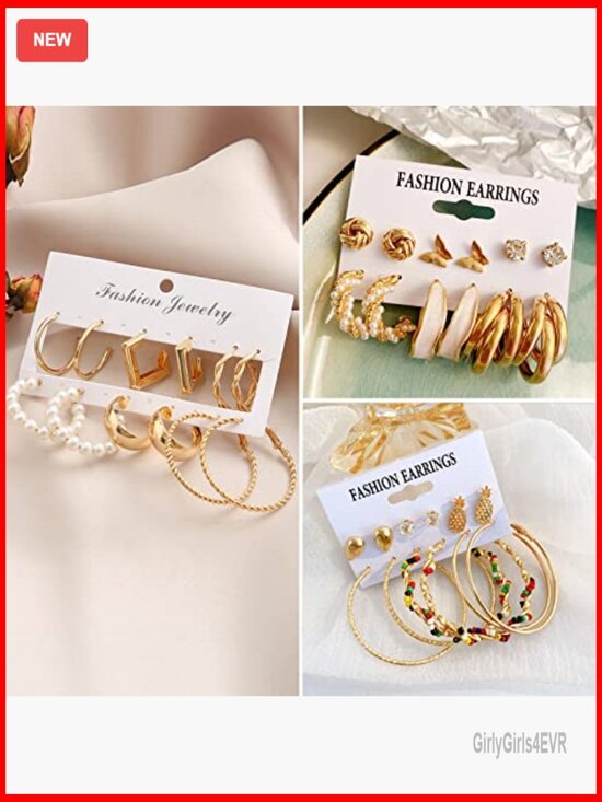 Amazon.com: JMScape 34 Pairs Gold Hoop Earrings Set for  34 Pairs Gold Hoop Earrings Set, Hypoallergenic Drop Dangle Fashion Earrings